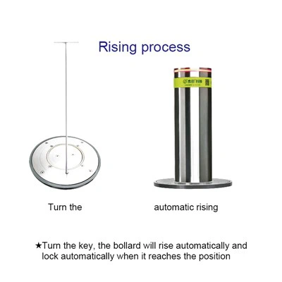 Halbautomatische Poller aus Edelstahl